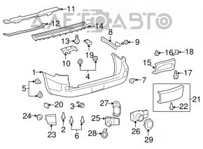 Rear internal parking sensors Toyota Sequoia 08-14