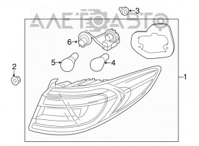 Light outer wing right Hyundai Sonata 18-19 halogen