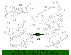 Rear bumper light left Porsche Macan 15-18