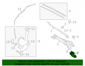 Hyundai Sonata 15-19 Windscreen Wiper Motor