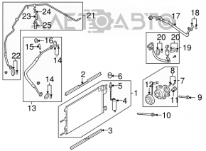 Long air conditioning hose, iron, Ford Focus USA 2011