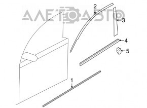 Upper door molding front left Mazda3 03-08