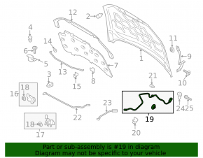 Ford Fusion mk5 13-20 bonnet release cable rear part, broken mount
