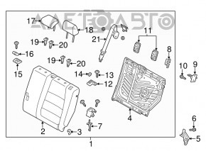 Rear row of seats 2 row Mazda CX-5 13-16 cloth black