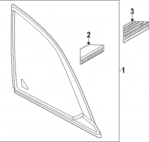 Mazda CX-90 2020 24-26 rear left window with chrome molding