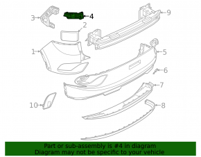 Rear bumper mount under the right light for Volkswagen ID.4 23-25