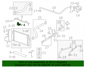 Radiator bracket upper center left Chevrolet Malibu 13-14 hybrid, metal