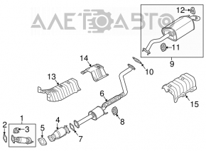 Intake pipe with catalytic converter Kia Forte 4d 14-16 prerest 1.8