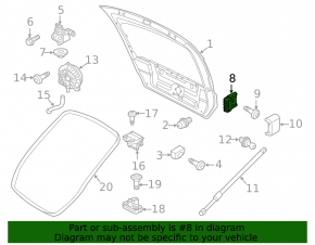 Left tailgate bumper VW Tiguan 09-17