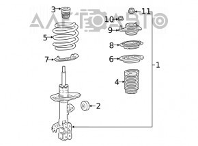 Front left shock absorber support for Toyota Avalon 19-23