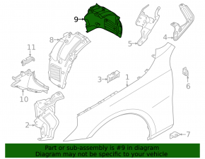 Front left rear fender liner for BMW i5 G60 21-25 Fender & Components