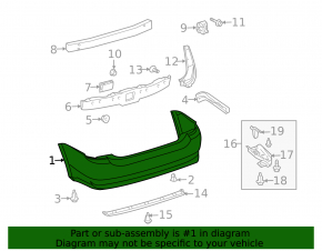Rear bumper bare Toyota Prius 20 04-09