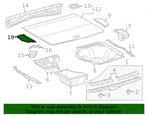 Trunk floor left Lexus RX350 RX450h 16-22 brown
