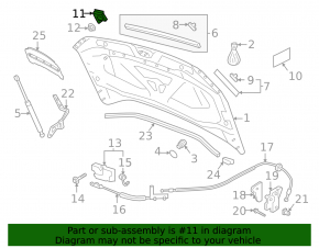 VW Tiguan 18- Hood Lock Hook