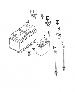 Negative terminal for Jeep Grand Cherokee WL 22-25 with sensor