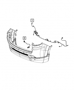 Jeep Compass 22 rear bumper wiring for parking sensors, BSM