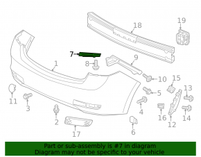 Rear bumper mount under the right light Acura ILX 13-18