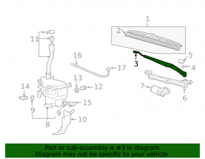 Left wiper arm for Lexus GX470 03-09