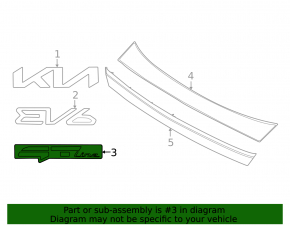Kia EV6 22-24 GT-Line trunk lid emblem
