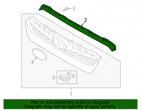 Subaru WRX 15-17 grille molding top