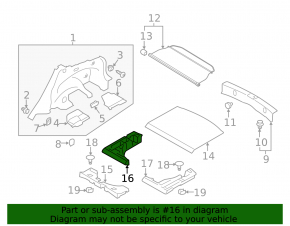 Trunk foam right Subaru XV Crosstrek 13-17