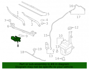 Windscreen wiper linkage with motor for Hyundai Sonata 11-15 hybrid