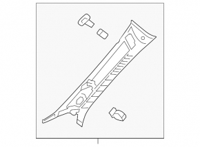 Mercedes A-Class V177 19-22 black front pillar trim, upper left