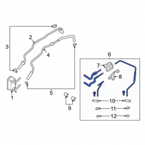 Cooling system pipe oil outlet Ford Fusion mk5 13-20 1.5T