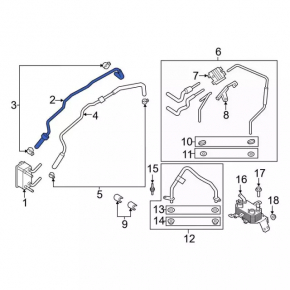 Cooling system pipe oil outlet Ford Fusion mk5 13-20 1.5T