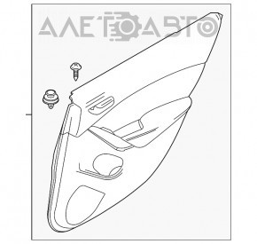 Door trim card rear right Mazda 6 13-15 Touring black, with gray leather insert