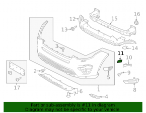 Right front bumper headlight washer cap Land Rover Discovery Sport 17-19 without washer