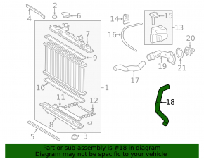 Cooling pipe lower Lexus ES350 07-12