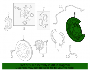 Brake Disc Cover Rear Right Cadillac ATS 13-