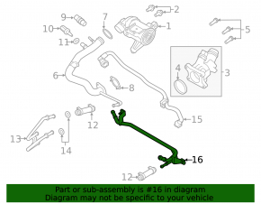 Engine cooling system pipes Volvo XC60 18-21 metal, 2 parts