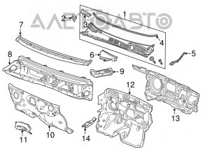 Windscreen wiper grille plastic Buick Encore 13-16