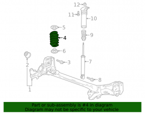 Rear left spring Chevrolet Bolt 17-21