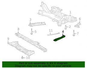 Left subframe reinforcement for Lexus CT200h 11-17