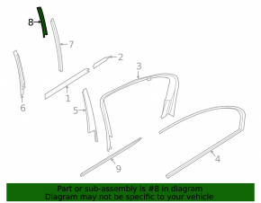 Rear left door frame trim for BMW 7 G12 16-22 without curtain