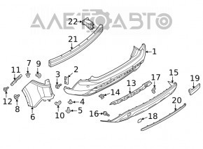 Front bumper mount left Nissan Rogue 21-26 US built, broken mounts