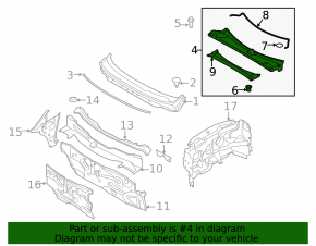 Metal wiper pan for Nissan Murano z51 2009-2012
