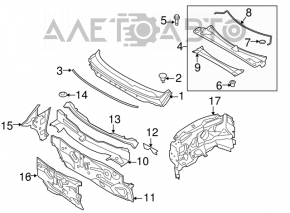 Metal wiper pan for Nissan Murano z51 2009-2012