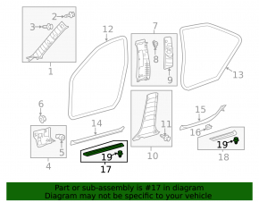 Front left outer door sill plate for Toyota Avalon 13-18 chrome