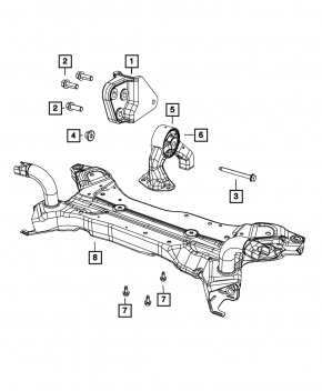 Engine Mount Rear Jeep Patriot 11-17 AWD