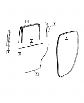Door seal rear right Fiat 500L 14- lower