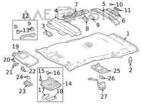 Rear left ceiling handle for Toyota Rav4 19-25, black