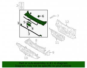 Kia Sorento 10-15 plastic windshield wiper grille