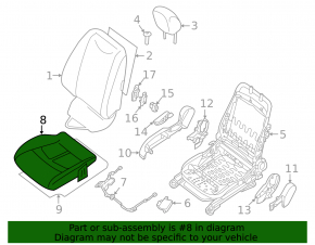 Nissan Leaf 13-13 passenger seat without airbag, heated, black