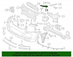 Front bumper-headlight mount, right, Porsche Cayenne 958 11-14