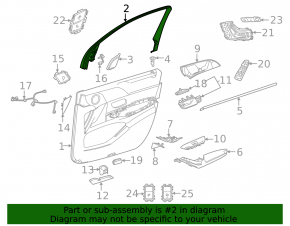 Front right inner door frame Mercedes W167 GLE 350 450 20-23 black, scratches