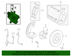 Caliper assembly rear left Ford Explorer 11-15 awd